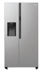 Холодильник SBS Gorenje, 179х70х92см, 2 дв., 376(190)л, А++, NF+, Инв. , Зона св-ти, диспенсер, генератор льда, Внешн.диспл, нерж
